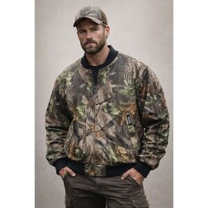 VTG Whitewater Outdoor Realtree Scent Blocker Camouflage Bomber Jacket Men's L